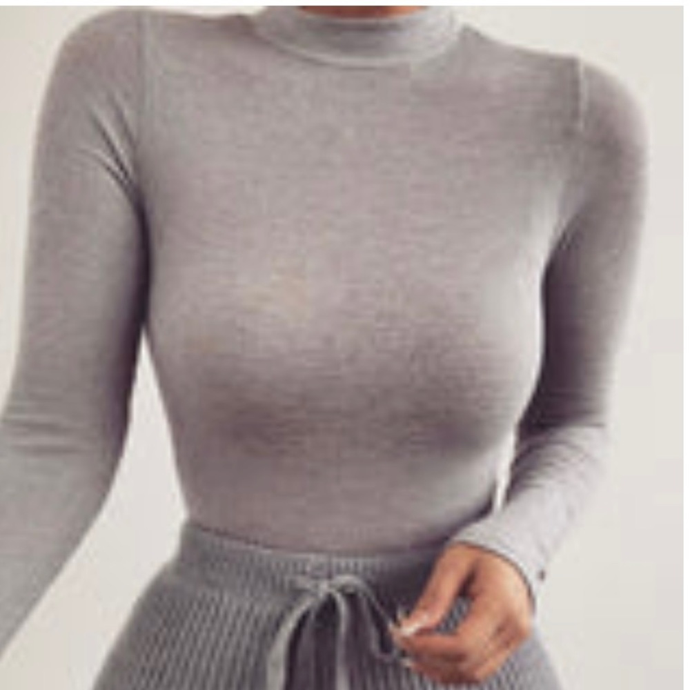 Gray high neck bodysuit never worn!